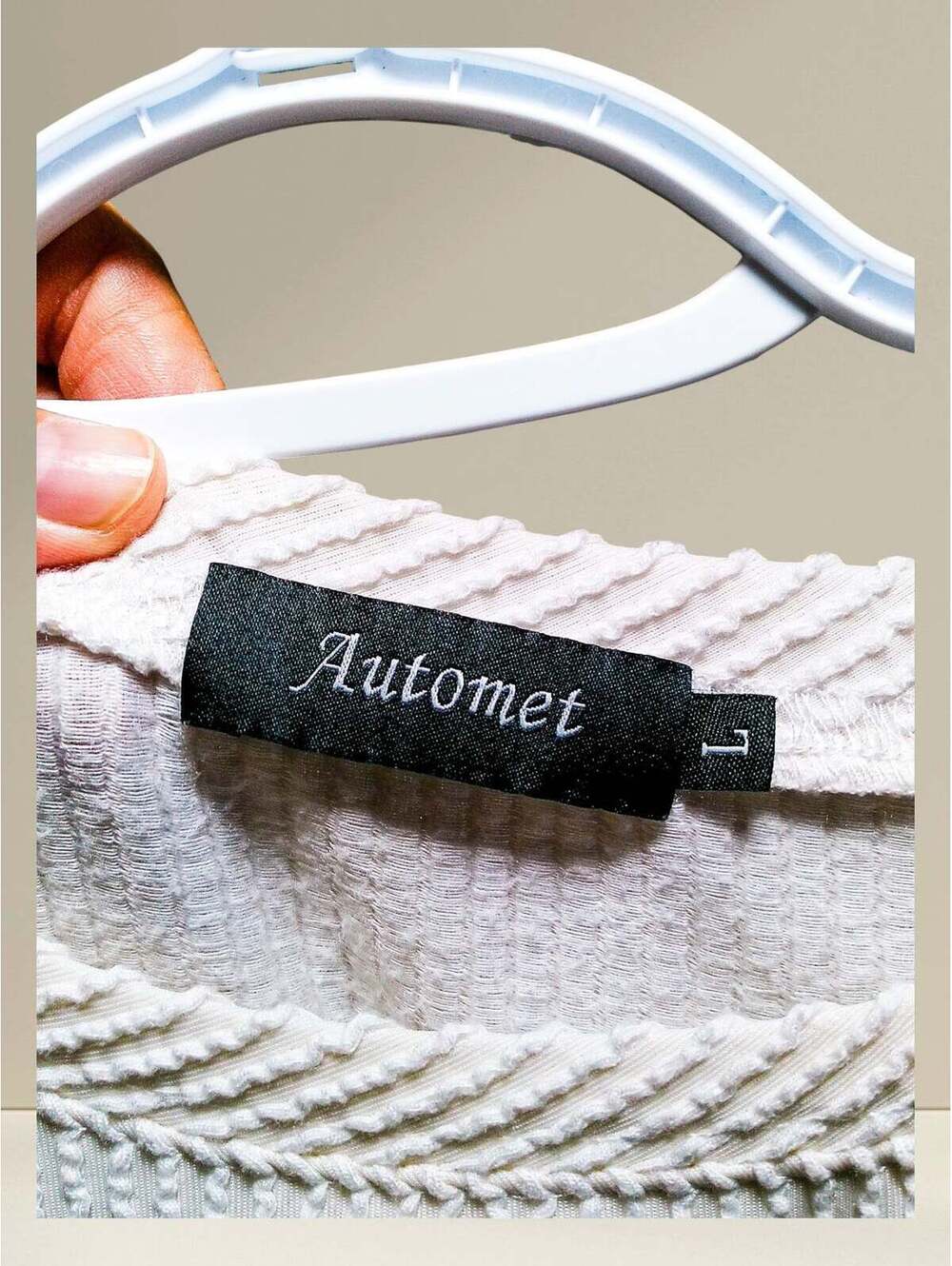 Automet Colorblock Ribbed Oversized Sweater L White Orange - Picture 8 of 8